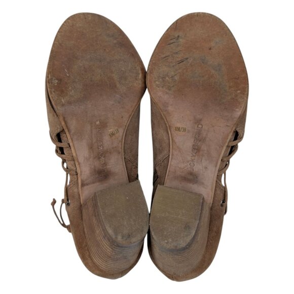 Lucky Brand Hartlee Ankle Boots Womens Brown Suede Leather Open Toe Size 8 - Picture 10 of 12
